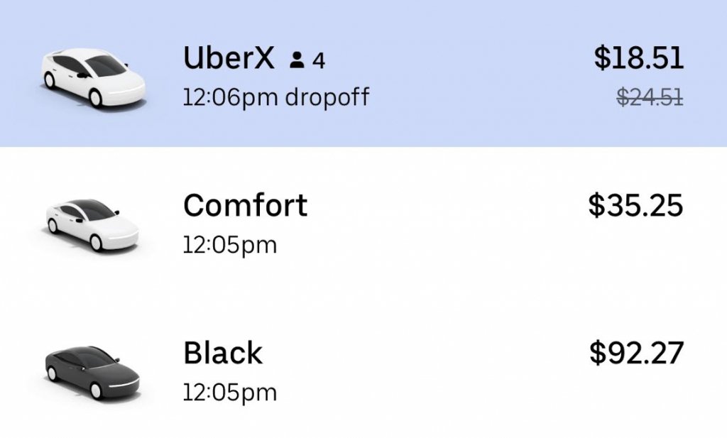 Uber Comfort permite pedir o motorista para ficar calado