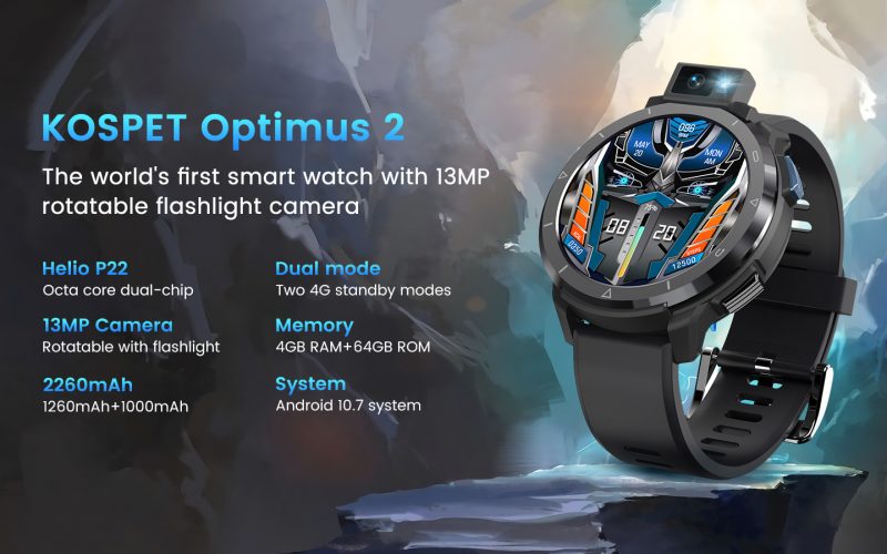 Imagem de KOSPET OPTIMUS 2: Smartwatch com câmera de 13MP 90° em estreia mundial