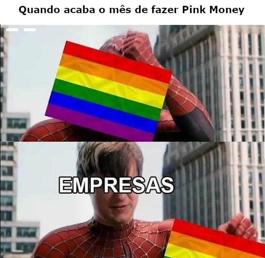 Pink money meme homem aranha