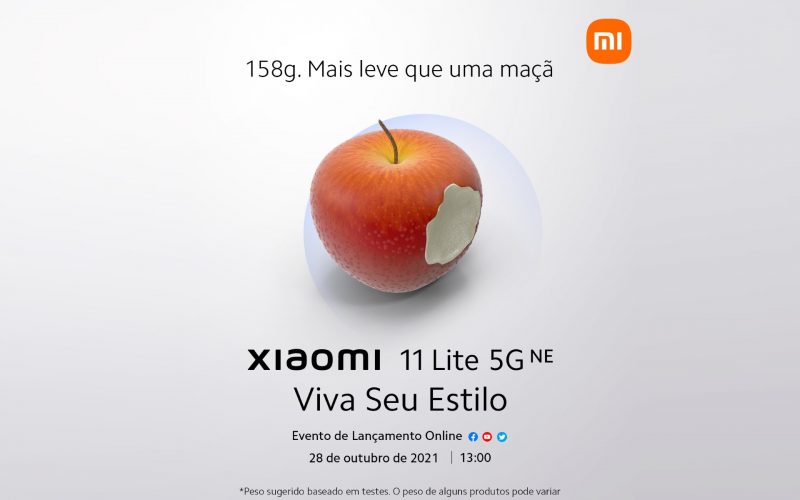 Imagem de A Xiaomi mandou essa? Anúncio do 11 Lite 5G NE usa maçã mordida