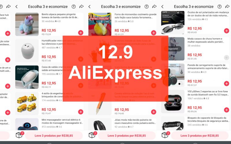 Imagem de 12.9: Promoção tem produtos por R$ 12 e Frete grátis no AliExpress! Veja como aproveitar
