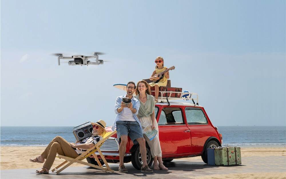 O que é drone família praia