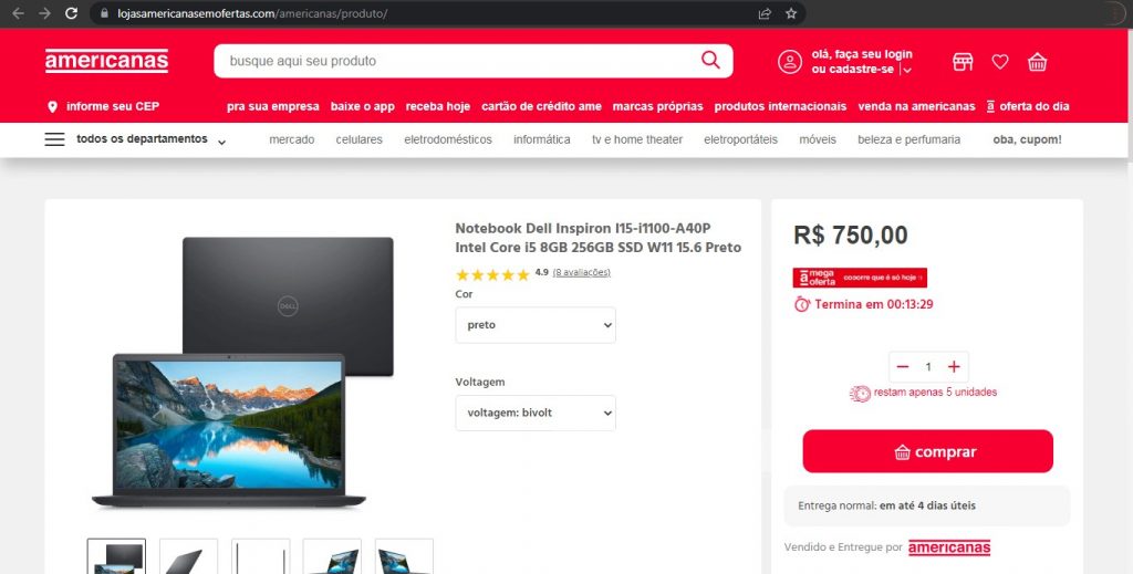Golpe da Black Friday imita loja famosa com notebook por R$ 750 reais
