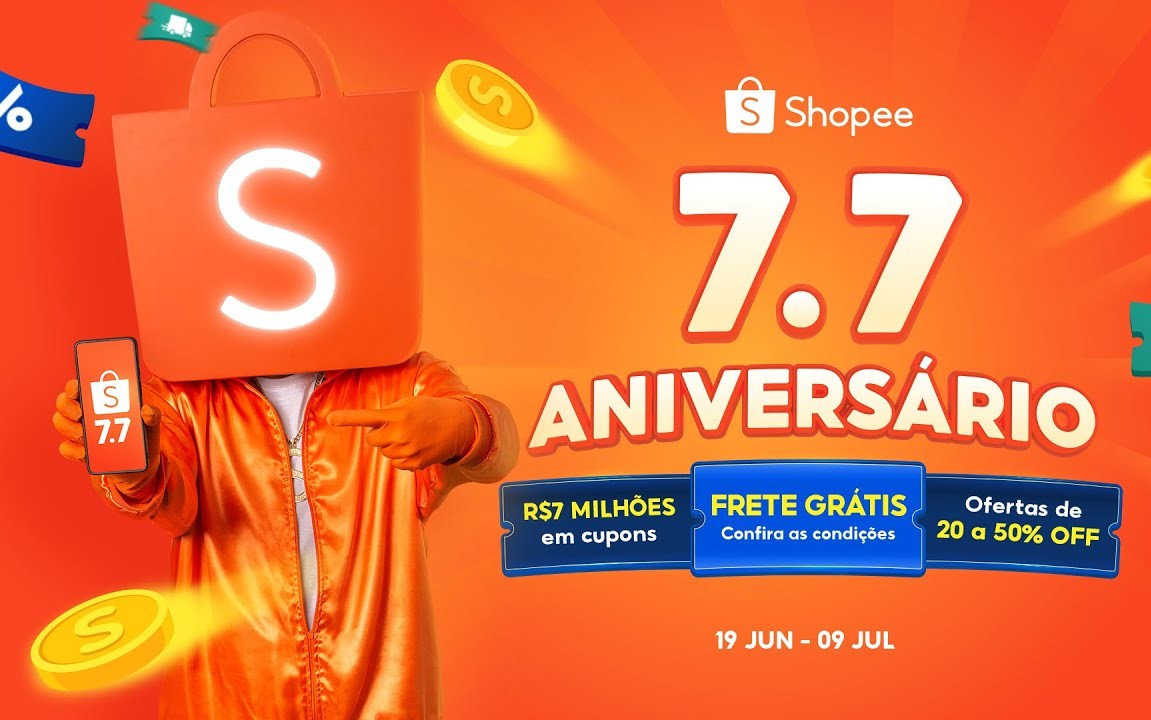 Celebre o 7.7 Aniversário da Shopee 2023 com Ofertas Imperdíveis e Cupons Exclusivos!