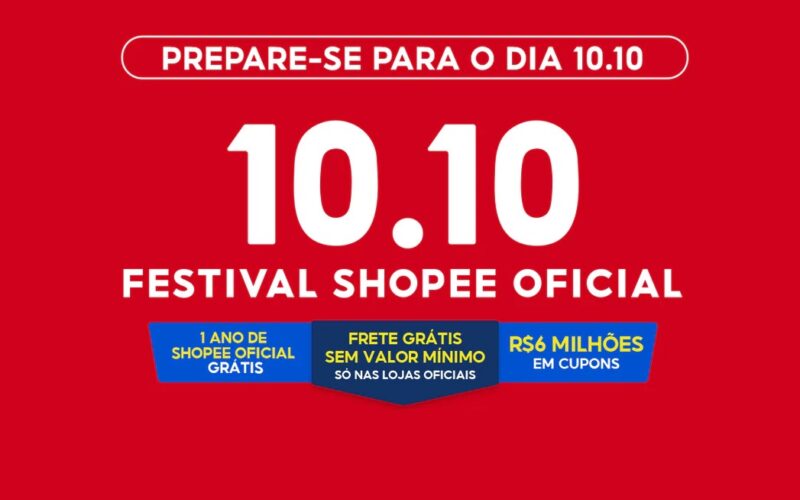 Imagem de 10.10 Shopee Brasil de 2023 está chegando com mais de R$ 6 milhões em cupom