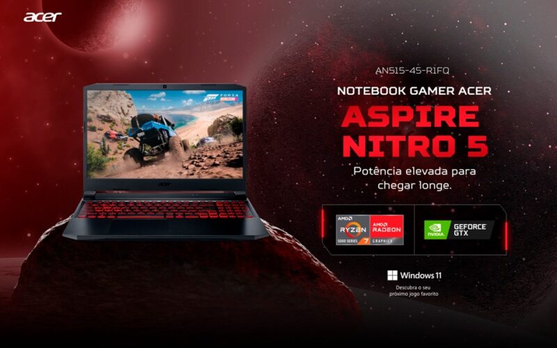 Imagem de Mega Oferta Prime: Notebook Acer Gamer Nitro 5 está com 38% de Desconto