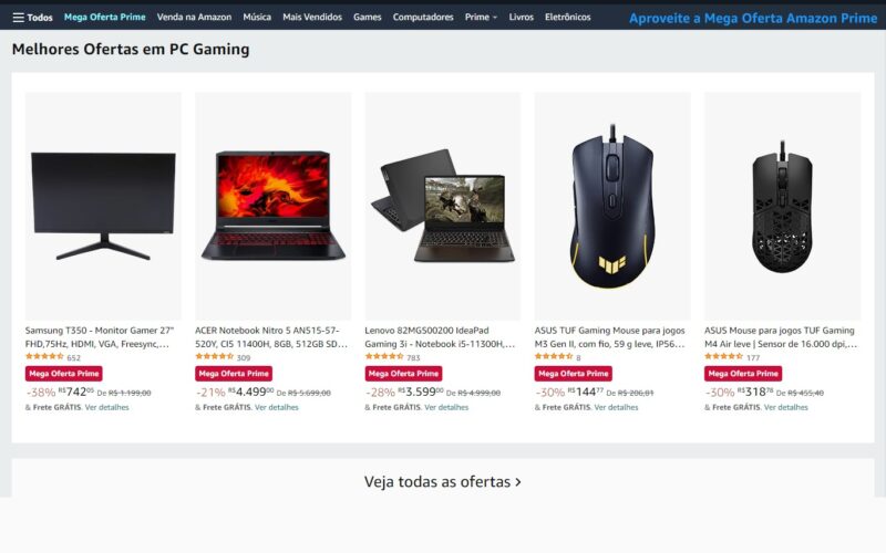 Imagem de Melhores Ofertas em PC Gaming do Mega Oferta Prime são divulgadas pela Amazon