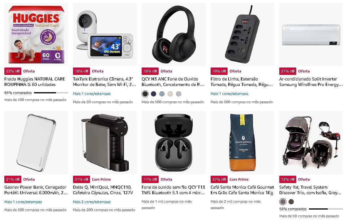 Exemplo de ofertas do dia na Amazon