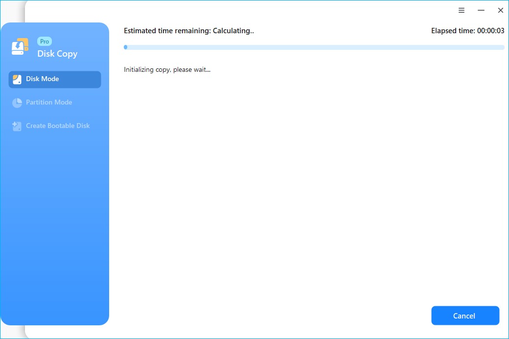 clique em Prosseguir para clonar HDD para SSD