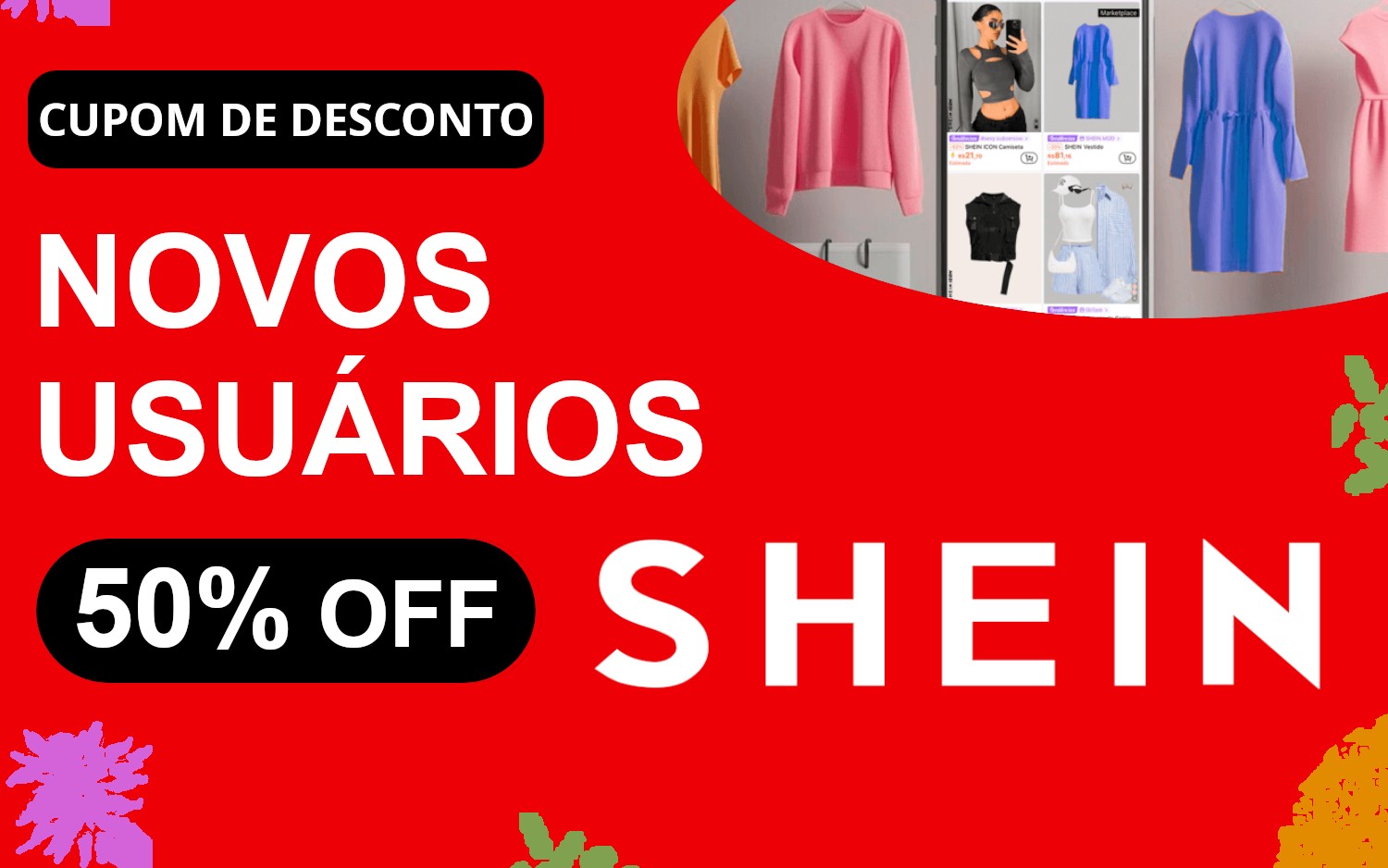 Novo Cupom da Shein dá 50% de desconto para novos usuários no Brasil