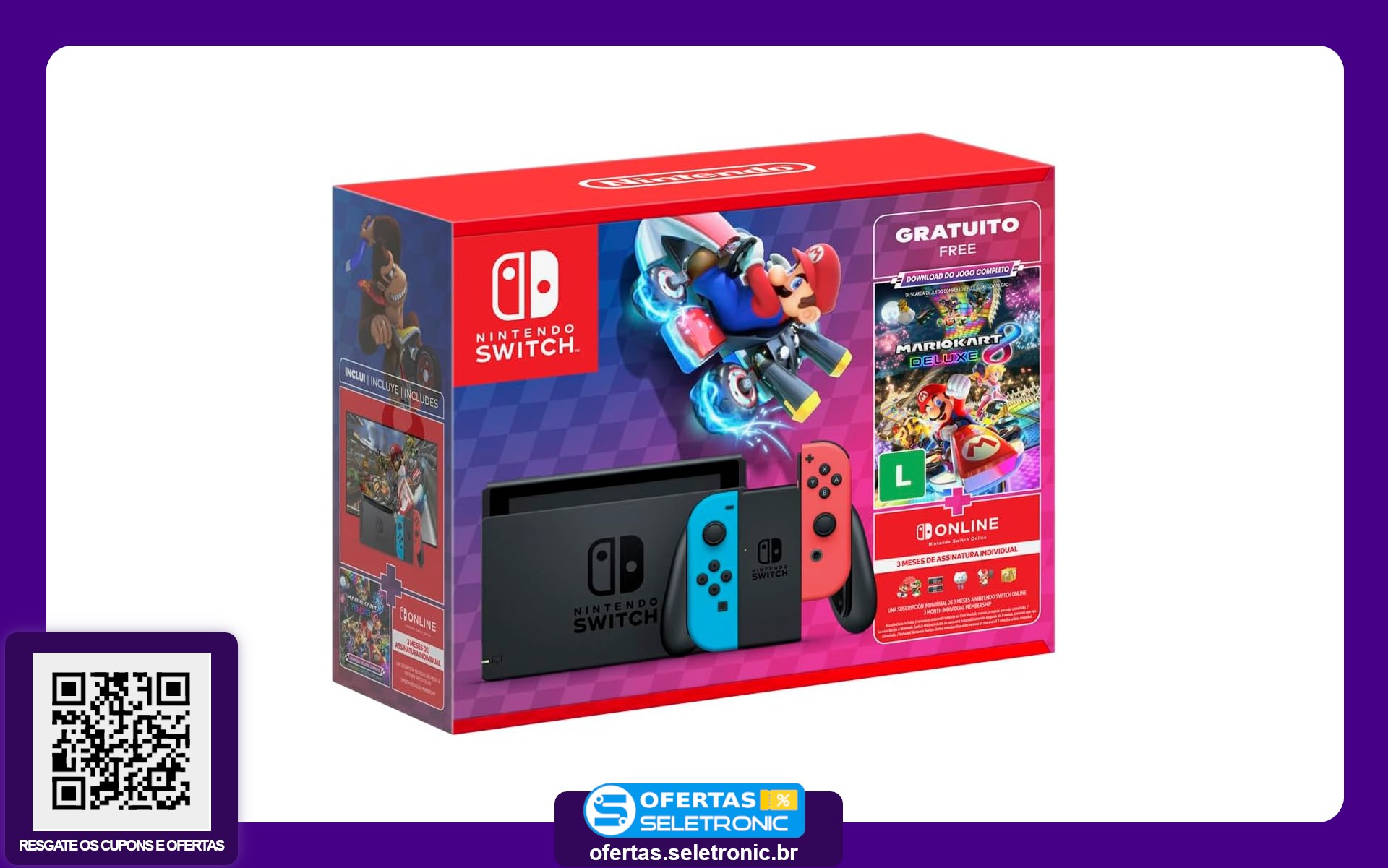 Prime Day tem Nintendo Switch por R$ 1.849,00 com Mario Kart 8 Deluxe