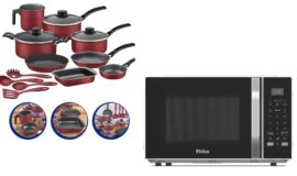 Imagem de Só hoje na Shopee: Jogo de Panelas e Micro-ondas Philco até R$60 OFF