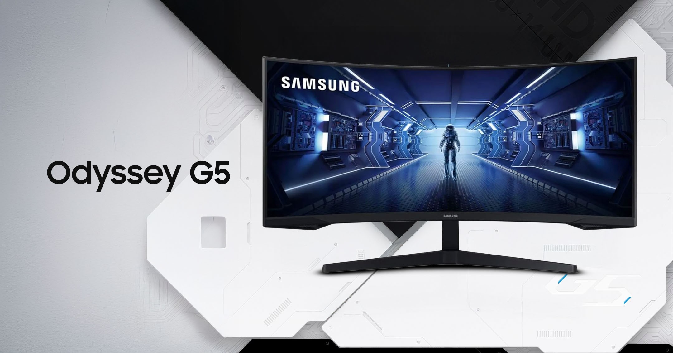 Monitor Gamer Samsung Odyssey G5 34″ por R$ 1.849,00 em promoção relâmpago na Black Friday Clube Samsung