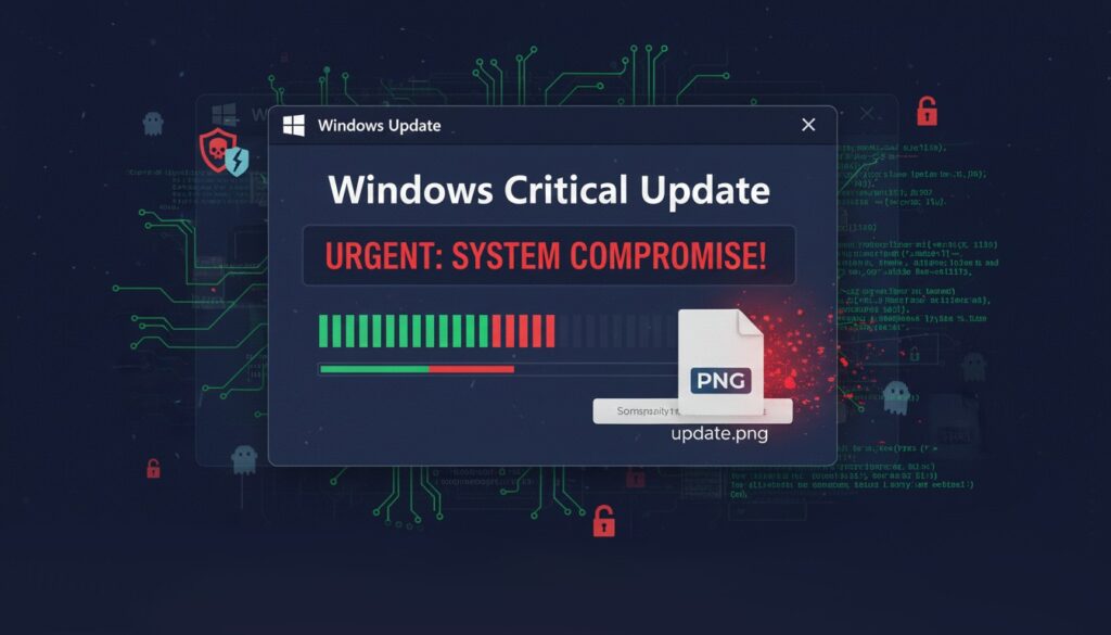 Cuidado! Hackers Escondem Malware Perigoso em Imagens PNG para Distribuir Falsas Atualizações do Windows