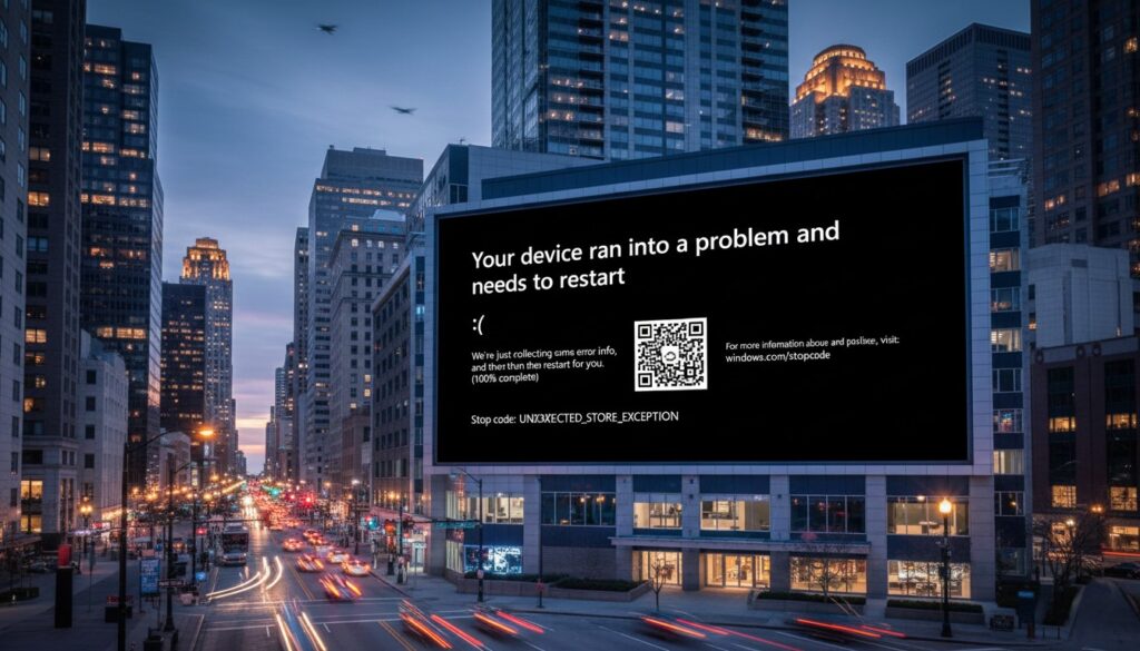 Windows 11 Introduz “Digital Signage Mode” para Evitar Telas de Erro em Telões Públicos