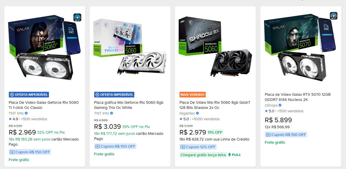 Modelos RTX para o Cupom de desconto