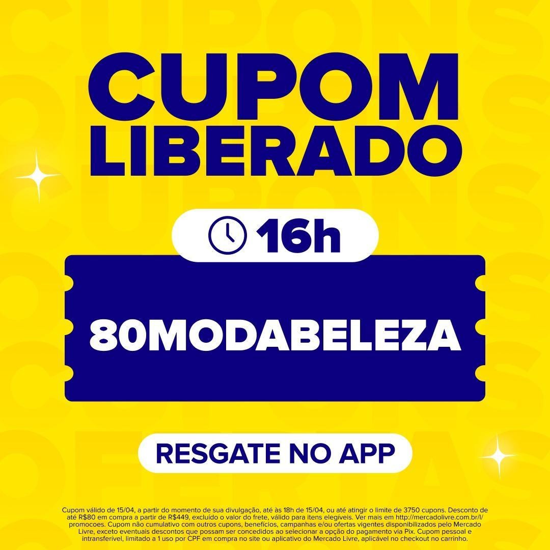 Cupom Oficial Mercado Livre De Moda e Beleza