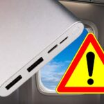 Power bank no avião e sinal de alerta