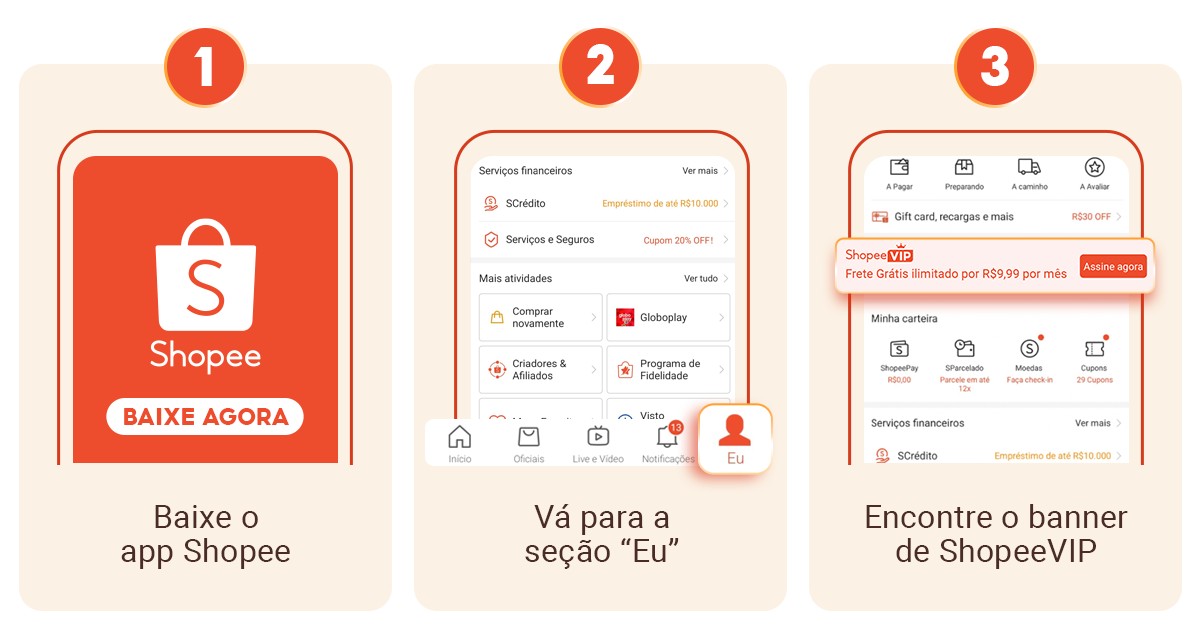 Assinar Shopee Vip passo a passo