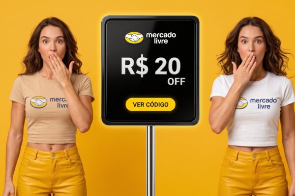 Cupom Mercado Livre garante 20% OFF com até R$ 80 de desconto em compras acima de R$ 79.