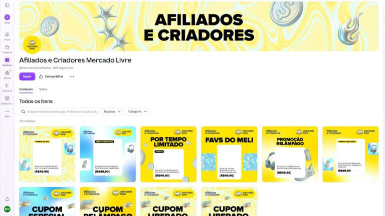 Templates Canva do Mercado Livre Grátis