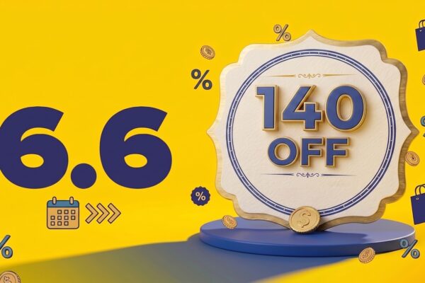 Banner promocional do Mercado Livre 6.6 com destaque para cupom de 140 reais em eletrônicos.