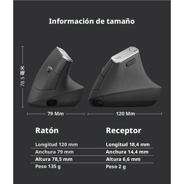 Mouse Sem Fio Ergonômico Logitech MX Vertical - Imagem 3