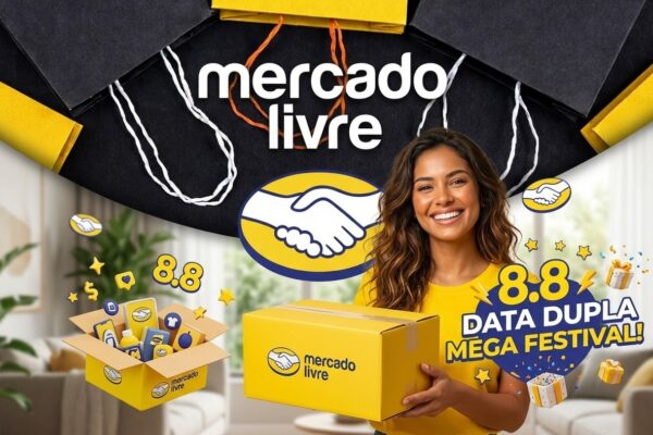 Cupons Mercado Livre Data Dupla 8.8 25% e 15% OFF