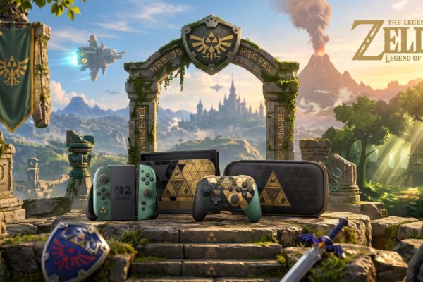 Nintendo Switch 2 Edição Especial The Legend of Zelda 40 Anos com Dock, Pro Controller e Case oficial