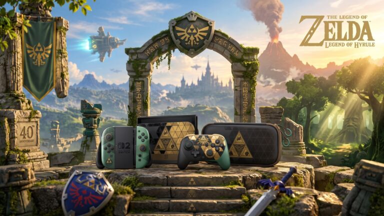 Nintendo Switch 2 Edição Especial The Legend of Zelda 40 Anos com Dock, Pro Controller e Case oficial