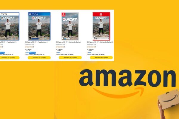 Capa promocional de EA Sports FC 27 na Amazon com desconto especial