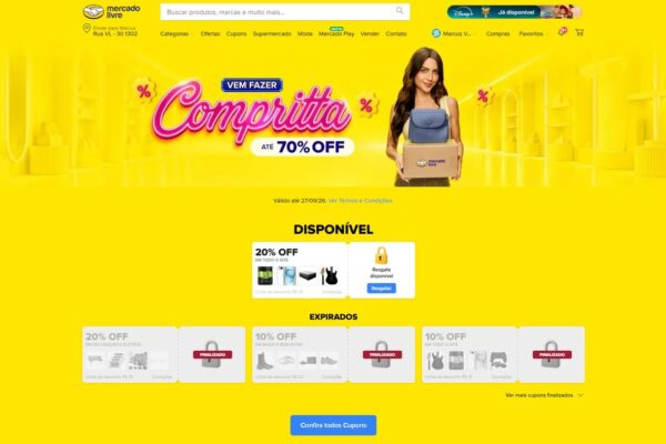 Banner oficial da campanha Compritta das 20 horas no Mercado Livre