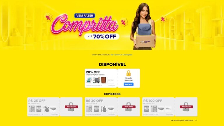 Banner promocional da campanha Compritta das 19h do Mercado Livre