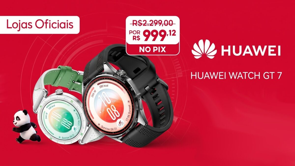 Smartwatch Huawei Watch GT 7 com acabamento premium e pulseira elegante em destaque