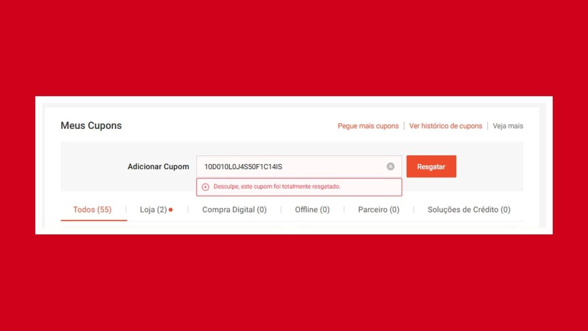 Erro Desculpe este cupom foi totalmente resgatado Shopee Como Resolver
