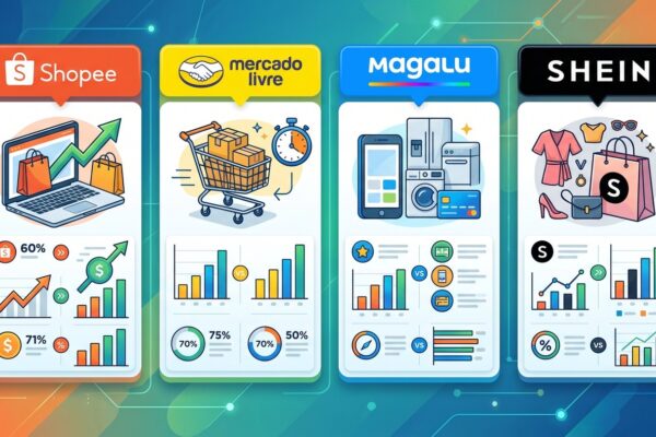 Janela de Comissão de Afiliados: Shopee, Mercado Livre, Magalu e SHEIN Comparados