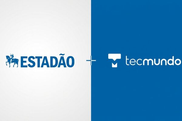 Logotipos do Estadão e TecMundo lado a lado simbolizando a aquisição da NZN e o redirecionamento de domínio