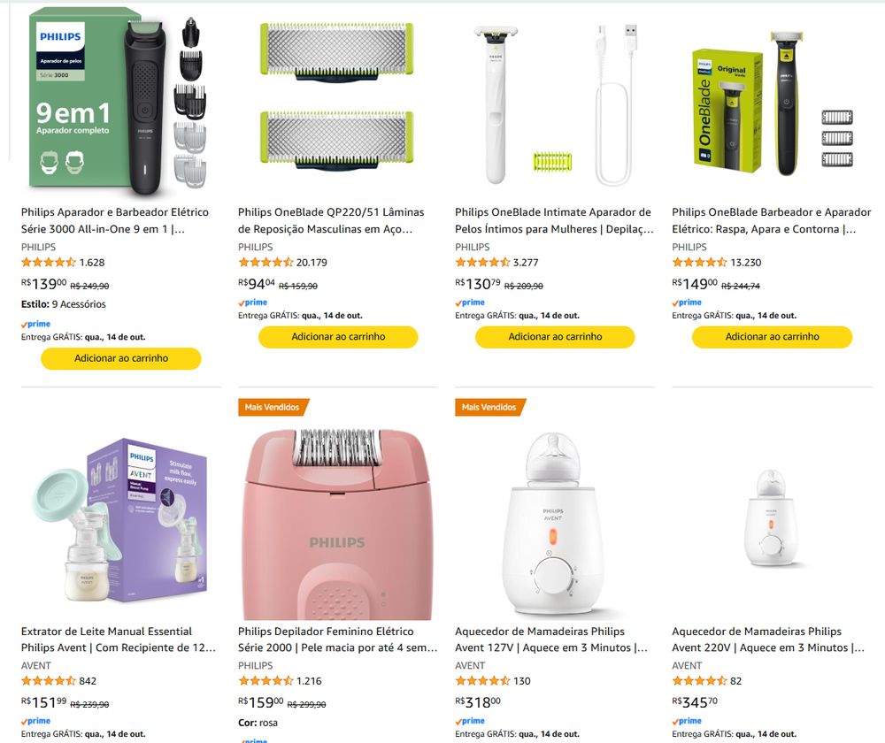 Lista de barbeadores e produtos de cuidados pessoais Philips com cupom na Amazon