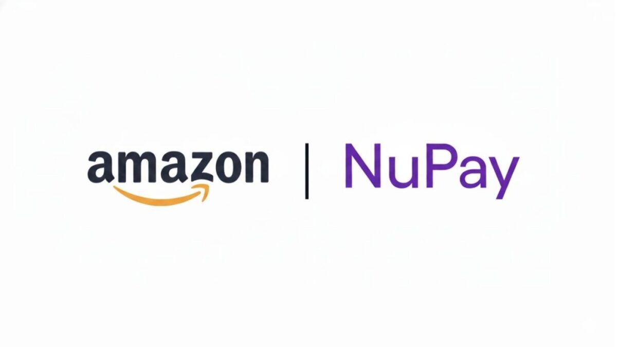 Logos da Amazon e NuPay representando cupom de desconto em compras na Mega Oferta Prime