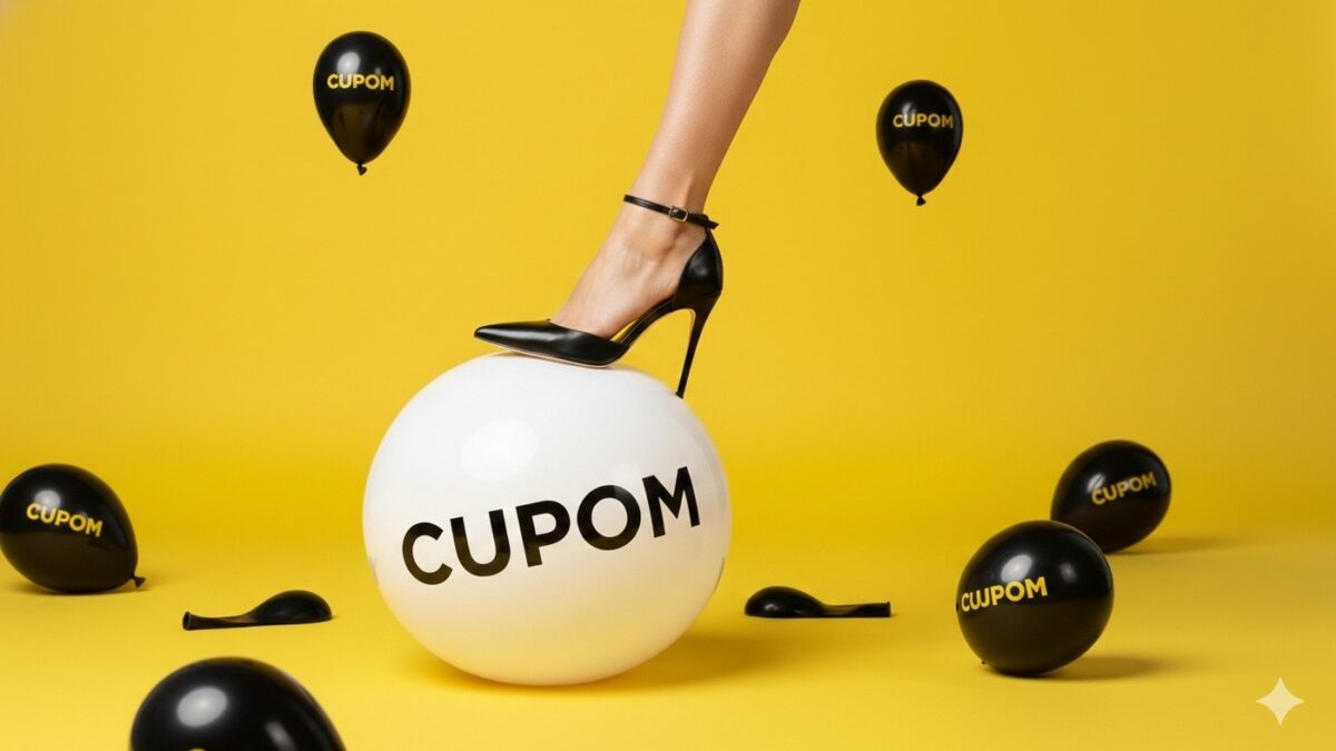 Embalagem oficial de entrega do Mercado Livre ilustrando cupom de 15% OFF com até R$ 80 de desconto