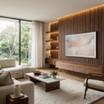 Sala de estar moderna e elegante decorada com móveis da MadeiraMadeira ilustrando cupom de 11% de desconto