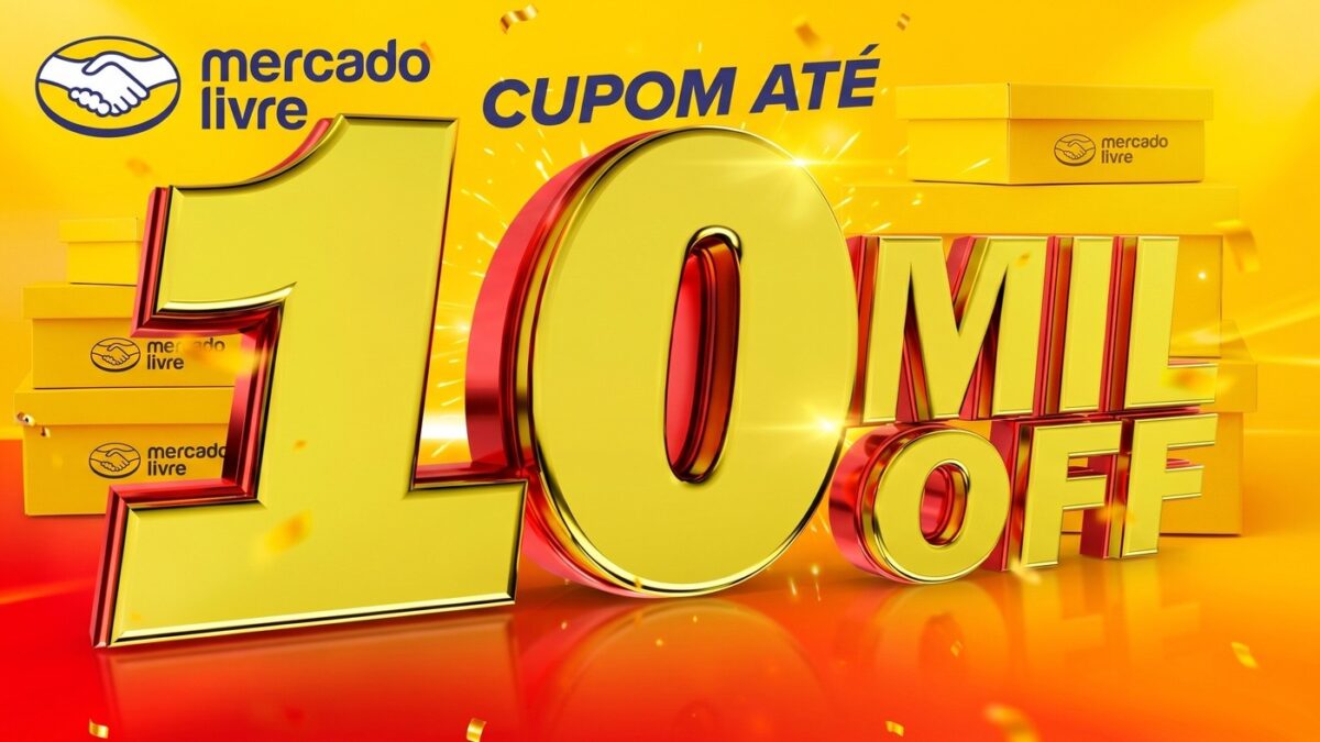 Consumidor surpreso navegando pelas ofertas imperdíveis e cupons de até R$ 10 mil de desconto no aplicativo Mercado Livre