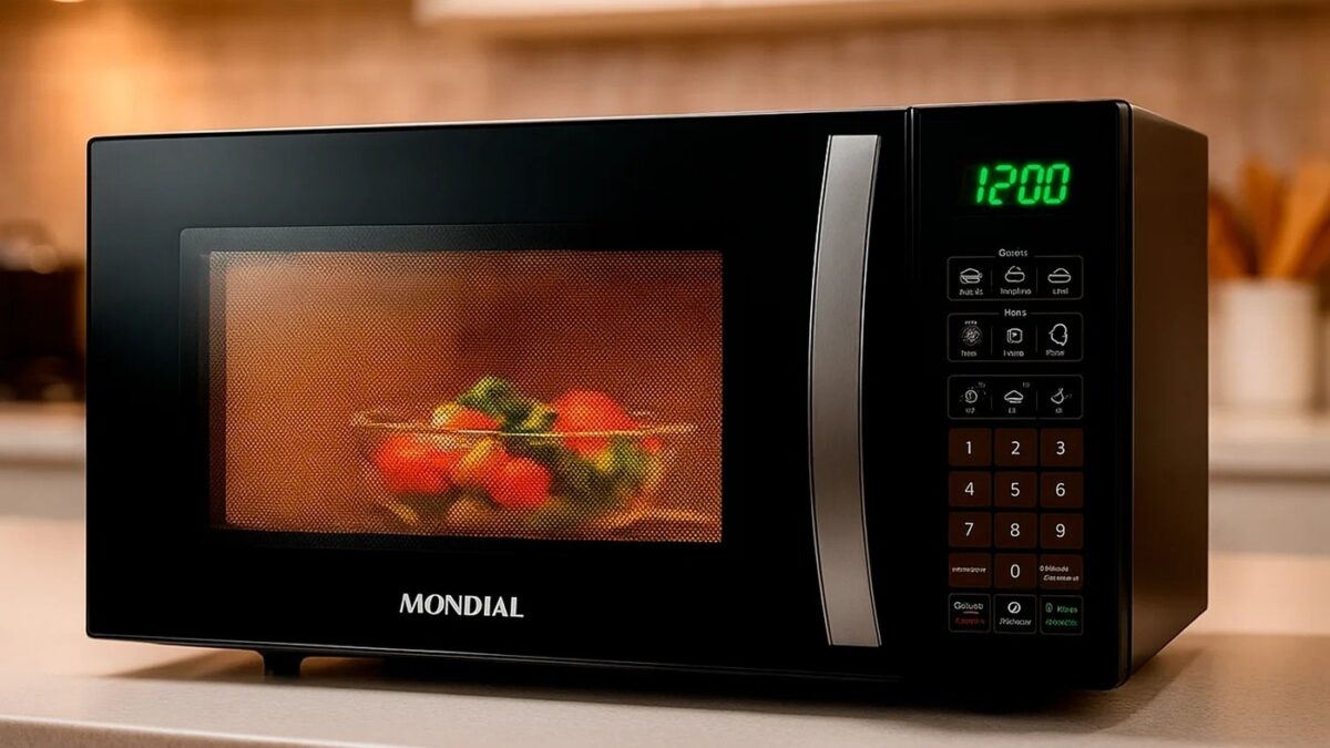 Micro-ondas Mondial Preto 1400W MO-02-34-B em oferta no Mercado Livre